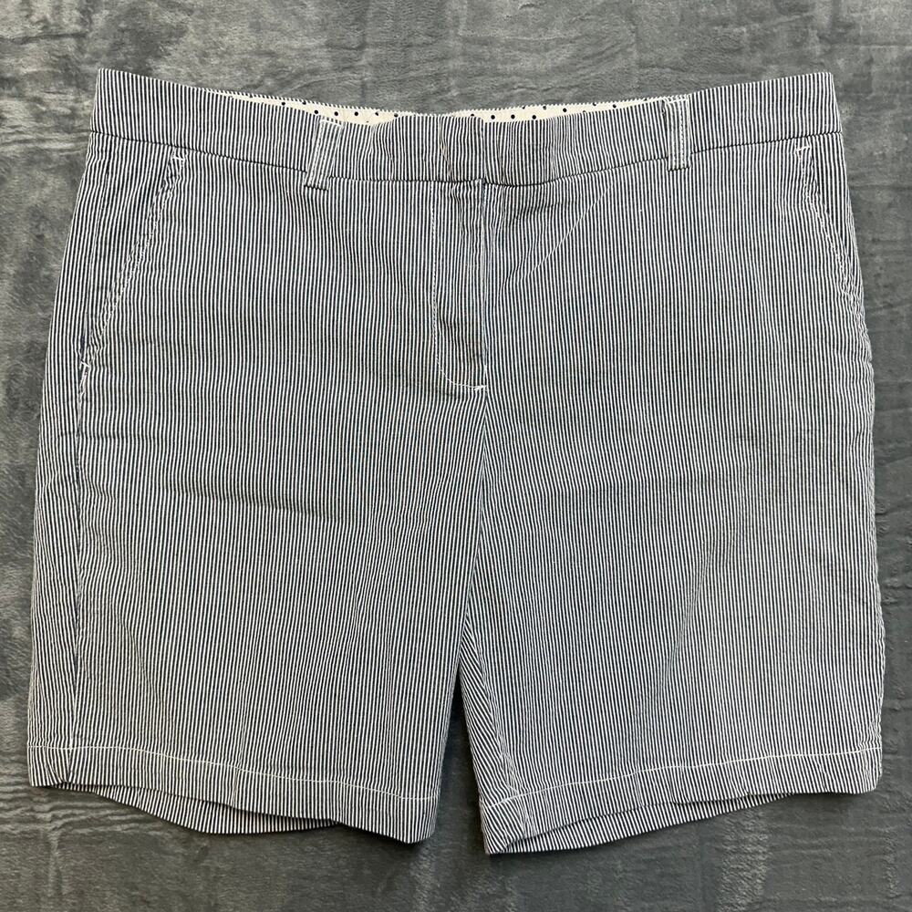 Vintage Tommy Hilfiger Pinstripe Chino Shorts Women’s Size 12 White Blue